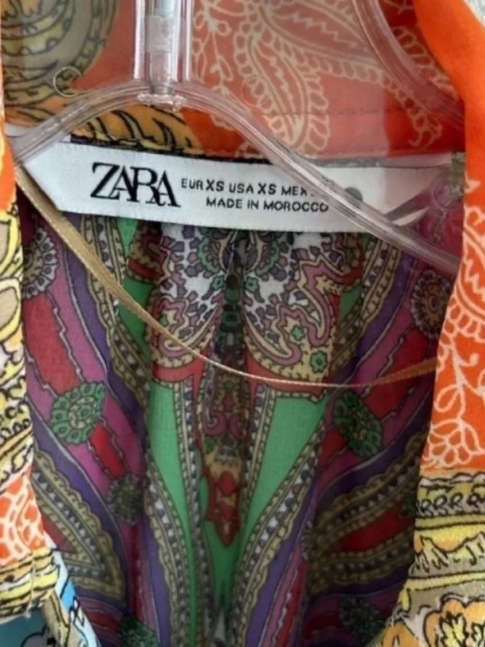 Zara Sheer Paisley Printed Ruffle Blouse